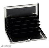 Stainless steel, water-resistant RFID protected credit card wallet. Slim design with 6 business card holder and metal ATM case. Solid, stylish, and durable for both women and men. Ultra slim and portable with secure card protection. Made in India