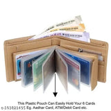 Cream faux leather wallet, textured design for men. Stylish accessory with five compartments and free size dimensions