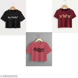 Printed cotton blend new crop top for women, trendy short sleeves fashion, Indian origin