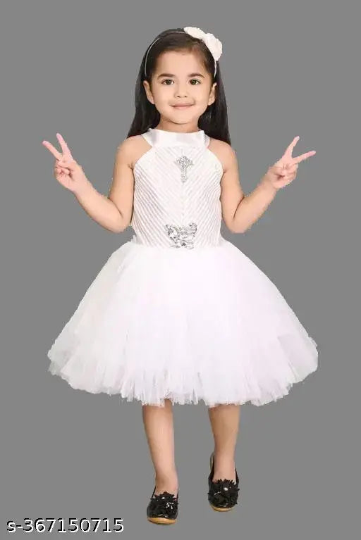 White lace designer princess frock, floral embroidery