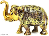 Gold-plated Aluminium Elephant Statue, traditional home decorative showpiece (9cm)