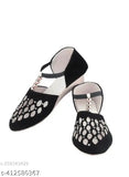 Embellished net velvet sole girls bellies, Indian size options: IND-4, IND-5, IND-6, IND-7, IND-8
