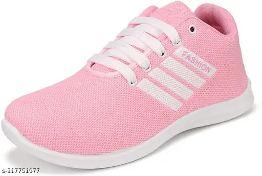 Pink canvas & PVC shoes for girls aged 8-12, vibrant, breathable, lace-up design, non-slip sole, ideal for active days