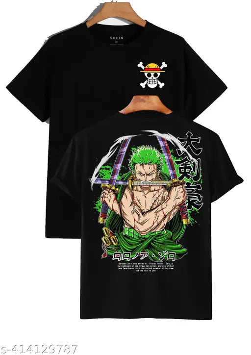 Lightweight cotton Roronoa Zoro Anime t-shirt, short sleeves, round neckline, unleashed power graphic print
