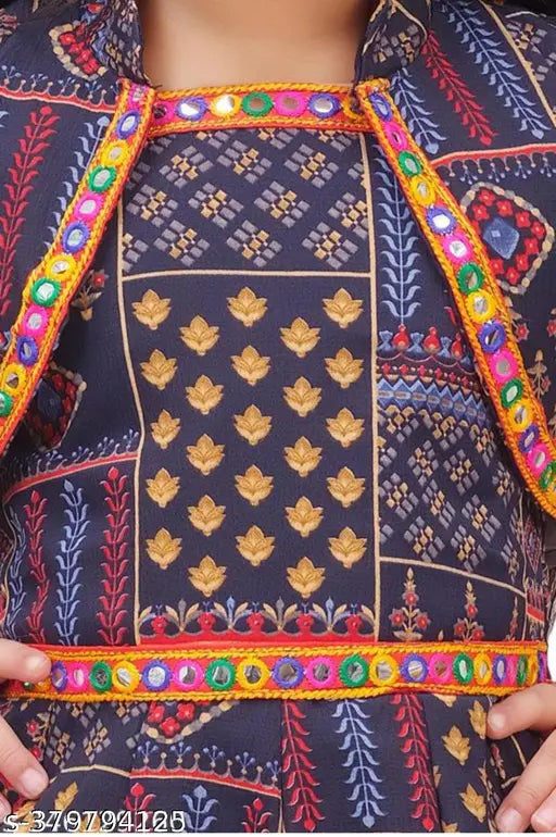 Party wear for girls rayon straight knee-length top with dhoti pants, printed and three-quarter sleeves. Indian ethnic clothes for trendy girl sets. Sizes: 6-9 months, 6-12 months, etc., up to 10-11 years