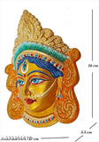 Durga Maa Face oxide metal figurine, Indian God Idol for Vastu decor, size 13x3.5x16cm