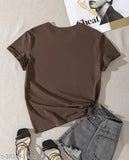 Brown over size catton tee shirt for women girls
