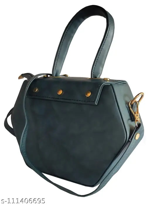 Blue slingbag with shoulder straps and a single hand-held handle
