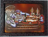 Synthetic resin, 9x12 inch Indian photo frame featuring Ranganathar, Sridevi, Boo Devi & Bhudevi Vishnu art