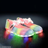 Led Lighting Rainbow Faux Leather Sandals for Kids up to 7 years, breathable and waterproof soles with LED lights