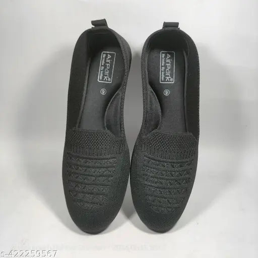 PVC solid black shoes for lightweight, comfortable daily wear (sizes IND-5 to IND-9)