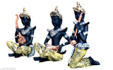 Premium Musical Poly Resin Buddha Showpiece (15X11X20CM), handcrafted for home decor, bedrooms, offices, pooja rooms, and housewarming gifts. Indoor or outdoor, brings positive vibes & Asian aesthetic. Indian art origin