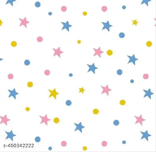 White muslin swaddle with pink & yellow stars and dots, 100% cotton.
