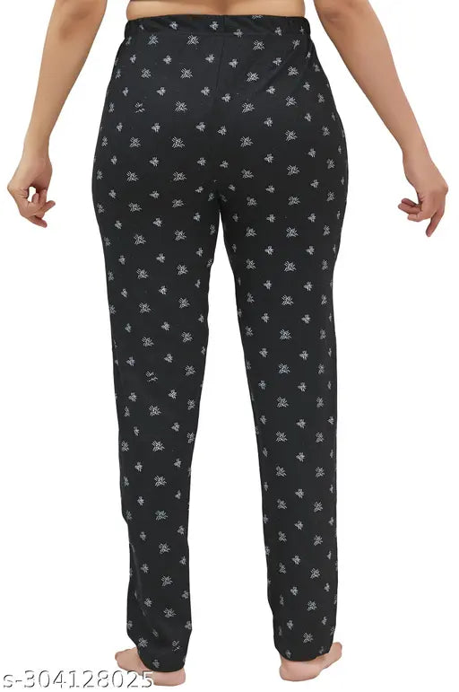 Women's printed pyjama pack of 3, black, white print