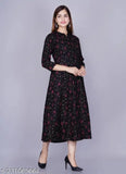 Anarkali kurta, flared long sleeves, printed design, Indian traditional wear