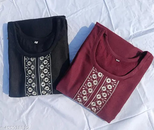 Black and maroon patterned t-shirts