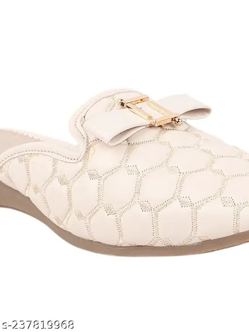 Synthetic leather ethnic flat bellies sandal for women and girls, open back design, versatile style for casual or evening wear
