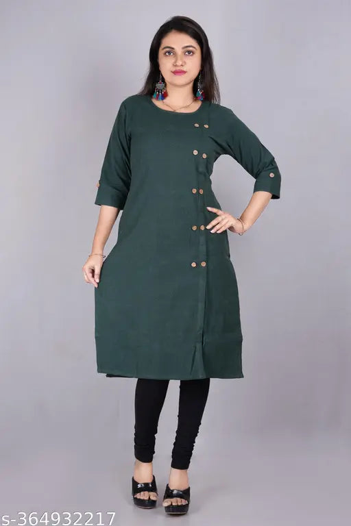 Woolen kurti with intricate embroidery, full length, long sleeves, suitable for winters