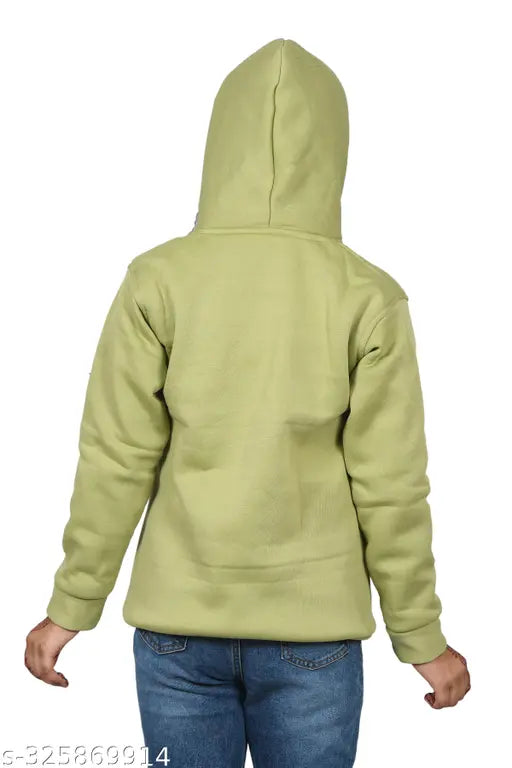Trendy girls wool hooded sweatshirt, printed net design in 10-11 years size, Indian origin