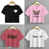 Printed cotton women's crop top combo in S, M, L, XL (India)