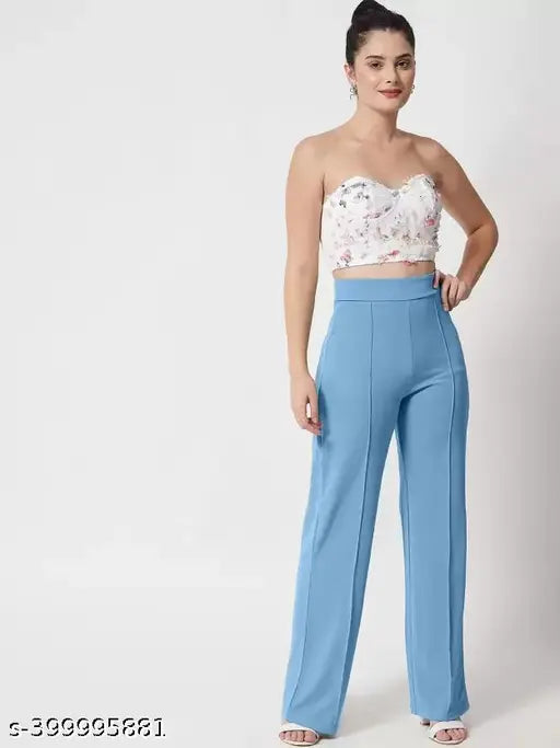 Classic Stylish Women's Cotton Blend Bellbottom Trousers Vintage-Inspired Flared Pants - Multiple Sizes Available