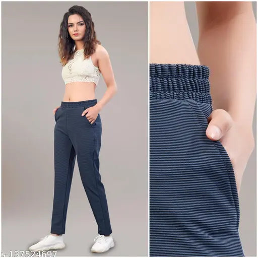 Leewan plus size track pants, cotton blend, ankle length, 2 side pockets, comfortable fitness wear