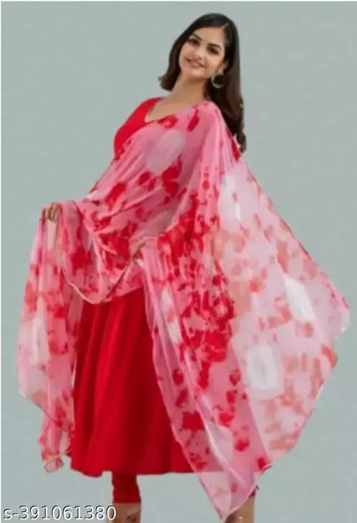Rayon Indian gown with three-quarter sleeves, trending, XS to XXXXL sizes