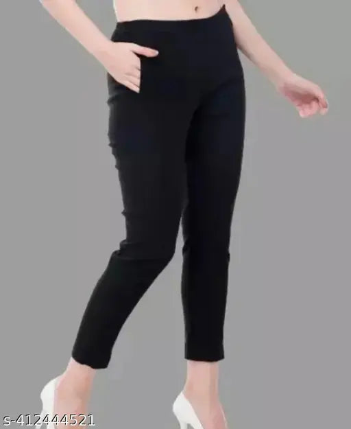 Elegant fashion pants, black fabric, two-pack