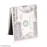 White leather and canvas KRILLEN SHADES wallet, handmade for men, 2 compartments, printed pattern, free size (12cm x 10cm), comfortably adjusts in pocket