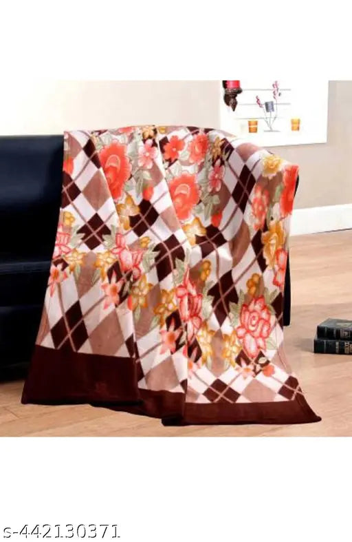 Fleece floral swaddlers, two 144-thread count blankets for mild winter, India origin