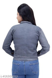 Women's solid denim jacket, three-quarter sleeves, all occasion wear, India origin