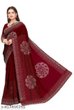 Traditional fancy georgette saree with diamond work