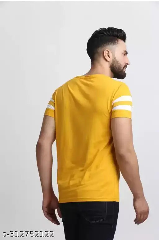 Casual men's striped cotton blend half sleeve t-shirt, short sleeves, size S-XL