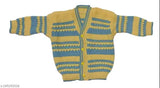 Handmade wool striped sweater, pyjamas & cap for unisex newborn babies (0-6 months), Indian craftsmanship