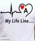 White polyester men's half sleeve round neck typography alphabet AZ t-shirt by Reybq, perfect for casual wear and creative expressions