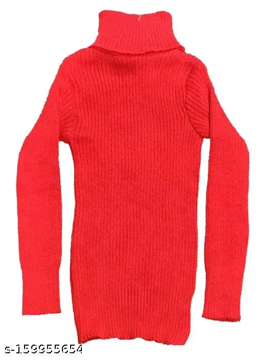 Trendy woolen high neck sweater for kids (2 pack), solid design perfect for winters