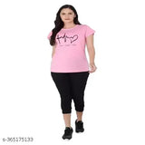 Women's cotton nightwear set, printed capris and short-sleeved t-shirt with pockets and elasticated waistband, colorful print for comfortable home wear