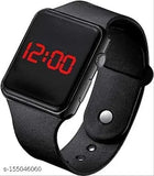 Stainless steel men's watch with LED display, date and time functions