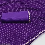 Purple bandhani saree with intricate golden patti lace