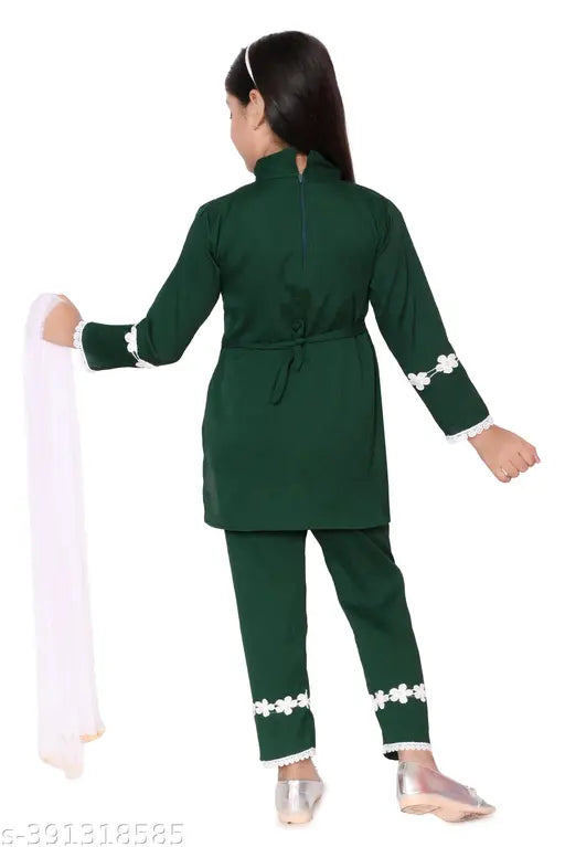 Georgette girls festive suit, trendy lace design for 4-9 years, Pakistani style, India origin