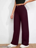 Magenta high waist trousers women's fashionable casual wear