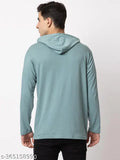 Men's solid cotton hoodies in sizes M, L, XL, XXL for casual wear. Long-sleeved full-zip hoodie for men, made in India