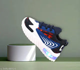 Lightweight black and red casual kids LED sneakers with Velcro straps, suitable for outdoor sports