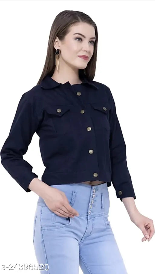 Pretty fashionable women's coat, S size (36in bust, 19in length), Indian-made