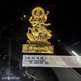 Metal Saraswati idol, 7cm tall from Haridwar, perfect for home and office puja temples