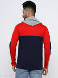 Cotton blend color-blocked hoodie for men, long sleeves, size [size]