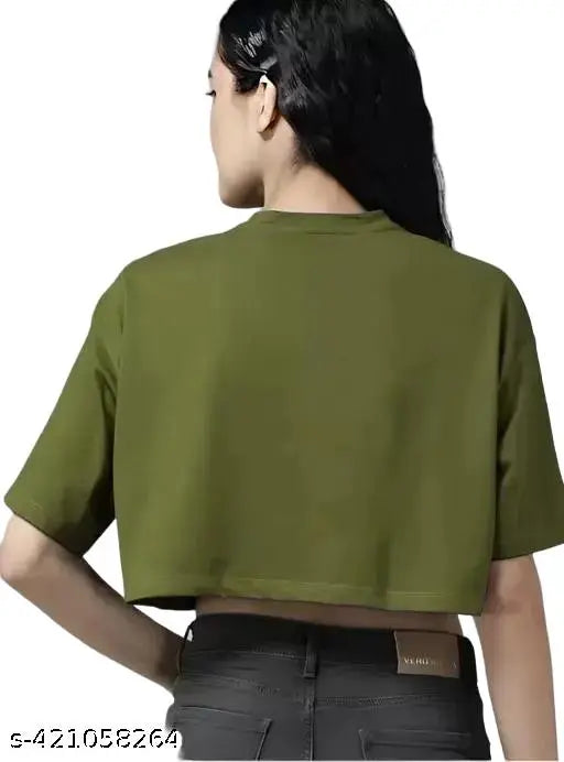 Kamedge® Kung-Fu Panda cotton blend crop top, short sleeves, playful design, perfect for girls and women
