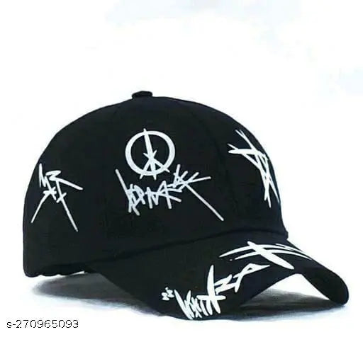 Stylish printed cotton baseball cap, trendy design for kids and adults, onesize, India origin