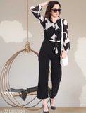 Printed georgette jumpsuit for women and girls, long sleeves, colorful pattern, versatile fit from India