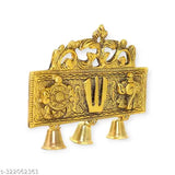 Metal wall hanging, Tirupati Balaji Shankh Chakra Tilak with Hanuman ji symbols, Indian decorative showpiece (18cm x 3cm x 15cm)